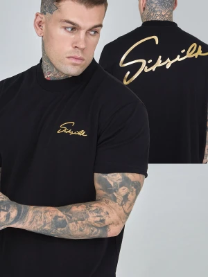 Zdjęcie produktu Black Script Print T-shirt SikSilk