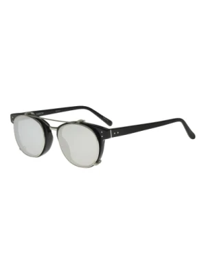 Black White Gold Sunglasses 581 Platinum/Silver Linda Farrow