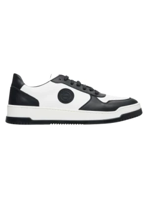 Black White Leather Mens Low-Top Sneakers Estro Er00112970 Estro