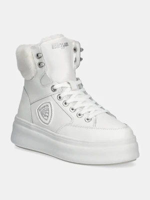 Blauer buty EMERY damskie kolor biały na platformie lekko ocieplone F4EMERY01.LEA