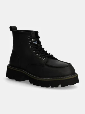 Blauer buty skórzane RUSK męskie kolor czarny F4RUSK03.LEP