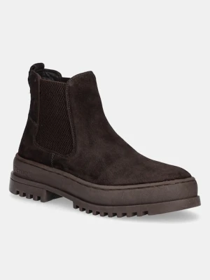 Blauer buty wysokie skórzane IUKA męskie kolor brązowy F5IUKA02/SUE