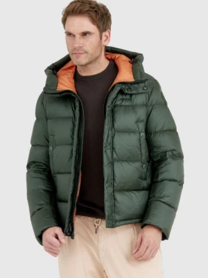 BLAUER Ciemnozielona puchowa kurtka męska TRACY z kapturem, Rozmiar 3XL Blauer USA