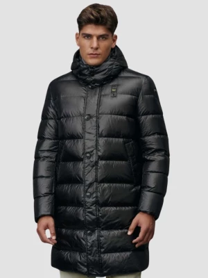 BLAUER Czarna długa kurtka męska Carver Raincoat Long Jackets Blauer USA