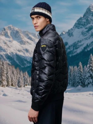 BLAUER Czarna kurtka męska Daniel Short Jackets, Rozmiar L Blauer USA