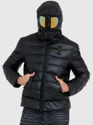 BLAUER Czarna męska puchowa kurtka Enrique z goglami, Rozmiar XL Blauer USA