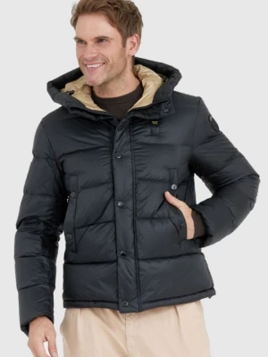 BLAUER Czarna puchowa kurtka męska Tracy z kapturem, Rozmiar 3XL Blauer USA