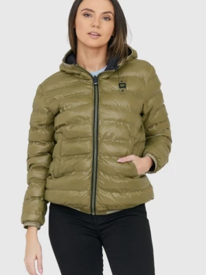 BLAUER Czarno-zielona damska dwustronna kurtka Stella reversible down jacket, Rozmiar L Blauer USA