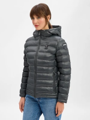 Blauer Damska kurtka pikowana Kobiety szary jednolity,