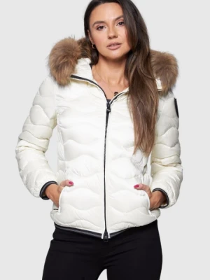 BLAUER Damska kurtka puchowa z kapturem w kolorze ecru, Rozmiar XS Blauer USA