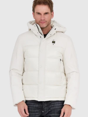 BLAUER Ecru puchowa kurtka męska z kapturem Eduardo, Rozmiar XL Blauer USA