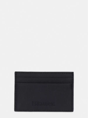 Blauer etui na karty męskie skórzane