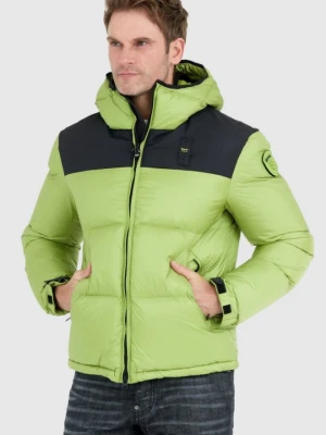 BLAUER Jasnozielona kurtka męska Cooper z logo na kapturze, Rozmiar M Blauer USA