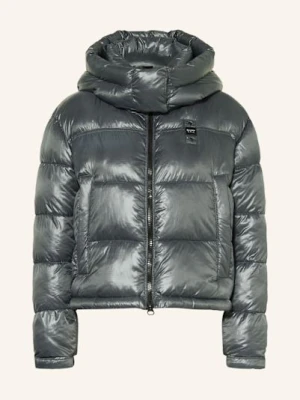 Blauer Kurtka Pikowana Gloria Z Odpinanym Kapturem grau