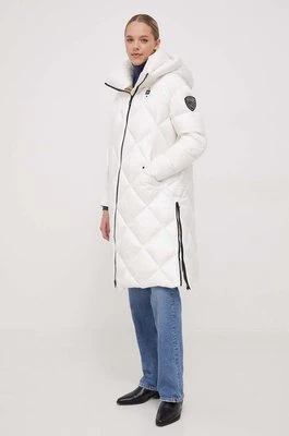 Blauer kurtka puchowa damska kolor biały zimowa