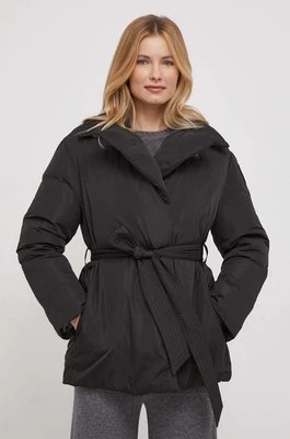 Blauer kurtka puchowa damska kolor czarny zimowa
