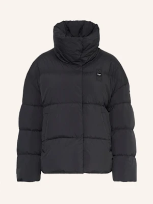 Blauer Kurtka Puchowa Ross schwarz