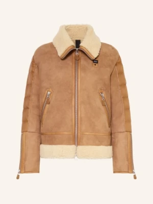 Blauer Kurtka Skórzana Alhambra Z Mieszanki Materiałów braun