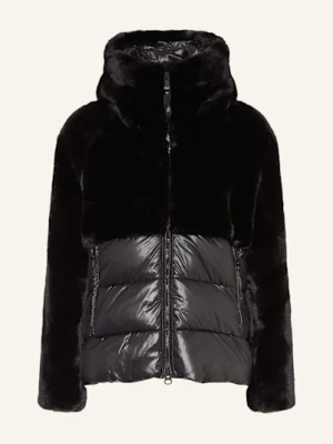 Blauer Kurtka Ze Sztucznego Futra Fanevil Z Mieszanki Materiałów schwarz