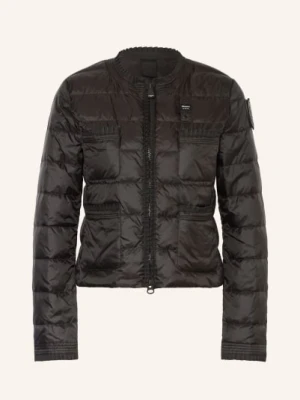 Blauer Lekka Kurtka Puchowa Z Falbanami schwarz