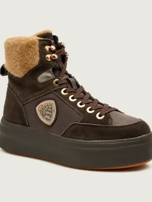 BLAUER Ocieplane botki na platformie EMERY01 |shearling | z dodatkiem skóry