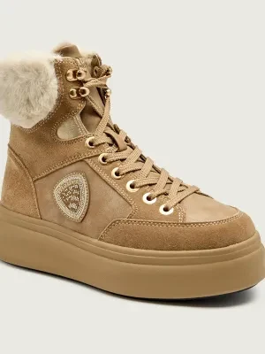 BLAUER Ocieplane botki na platformie EMERY01 |shearling | z dodatkiem skóry