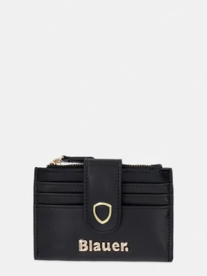 Blauer portfel damski z imitacji skóry