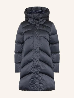 Blauer Puchowy Płaszcz Opera blau