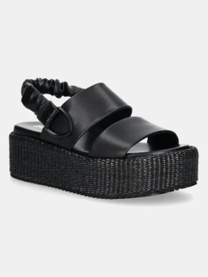 Blauer sandały OPAL damskie kolor czarny na platformie S5OPAL04
