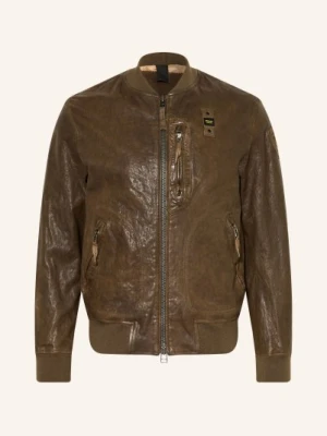 Blauer Skórzana Kurtka Faulkner gruen