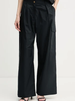 Blauer spodnie cargo damskie bawełniane CARYLL