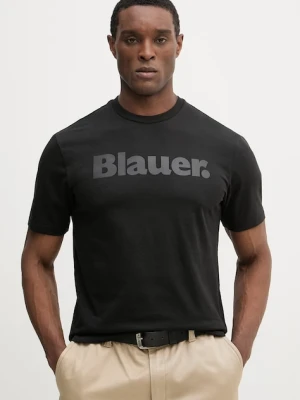 Blauer t-shirt bawełniany BOURN
