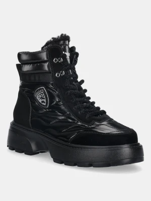 Blauer workery BLANCA damskie kolor czarny na platformie lekko ocieplone F5BLANCA03/NYP