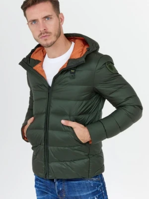 BLAUER Zielona puchowa kurtka męska z kapturem, Rozmiar 3XL Blauer USA