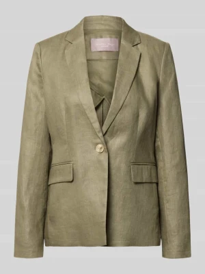 Blazer lniany z lnu ekologicznego z kołnierzem z połami Christian Berg Woman Selection
