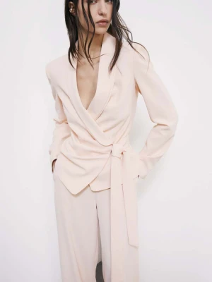 Blazer z krepy z wiązanym paskiem PATRIZIA PEPE