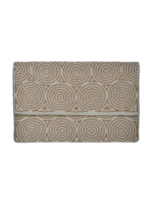 BLE Kopertówka w kolorze biało-beżowym - 24 x 15 x 3 cm rozmiar: onesize