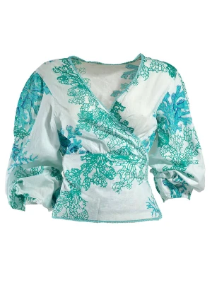 BLE Koszulka w kolorze turkusowo-białym rozmiar: onesize