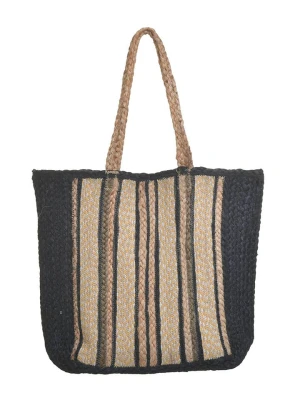 BLE Shopper bag w kolorze beżowo-czarnym - 44 x 35 x 10 cm rozmiar: onesize