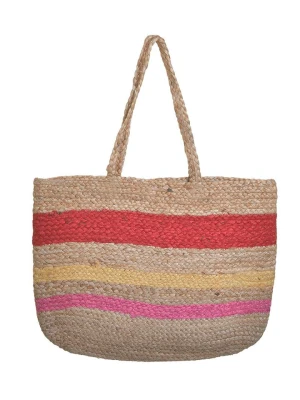 BLE Shopper bag w kolorze beżowo-czerwonym - 45 x 30 x 15 cm rozmiar: onesize
