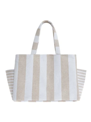 BLE Shopper bag w kolorze biało-beżowym - 43 x 30 x 20 cm rozmiar: onesize