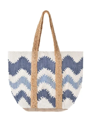 BLE Shopper bag w kolorze biało-niebieskim - 40 x 31 cm rozmiar: onesize