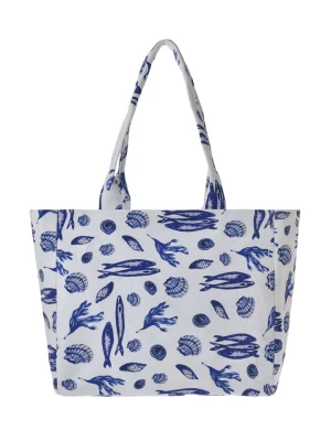 BLE Shopper bag w kolorze biało-niebieskim - 42 x 35 x 20 cm rozmiar: onesize
