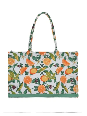 BLE Shopper bag w kolorze białym ze wzorem - 58 x 32 cm rozmiar: onesize
