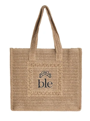 BLE Shopper bag w kolorze jasnobrązowym - 40 x 35 x 10 cm rozmiar: onesize