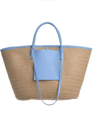 BLE Shopper bag w kolorze niebiesko-jasnobrązowym - 53 x 30 cm rozmiar: onesize