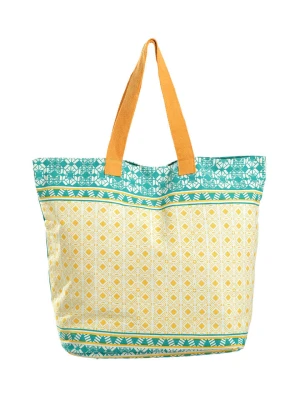 BLE Shopper bag w kolorze turkusowo-żółtym - 58 x 32 cm rozmiar: onesize