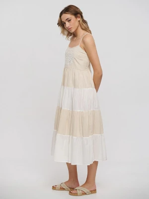 BLE Sukienka w kolorze beżowo-białym rozmiar: onesize