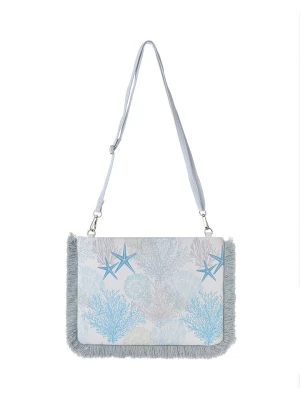 BLE Torebka w kolorze biało-błękitnym - 30 x 20 x 2 cm rozmiar: onesize