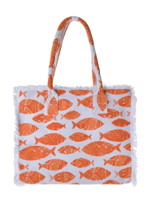 BLE Torebka w kolorze biało-pomarańczowym - 35 x 30 x 20 cm rozmiar: onesize